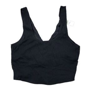 Aerie Waffle Lace Longline Bralette Unlined Black Size Medium